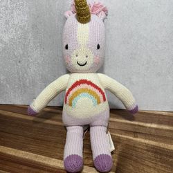 Cuddle + Kind Zoe Unicorn Purple Plush Rainbow Horse Stuffed Animal Lovey 14”