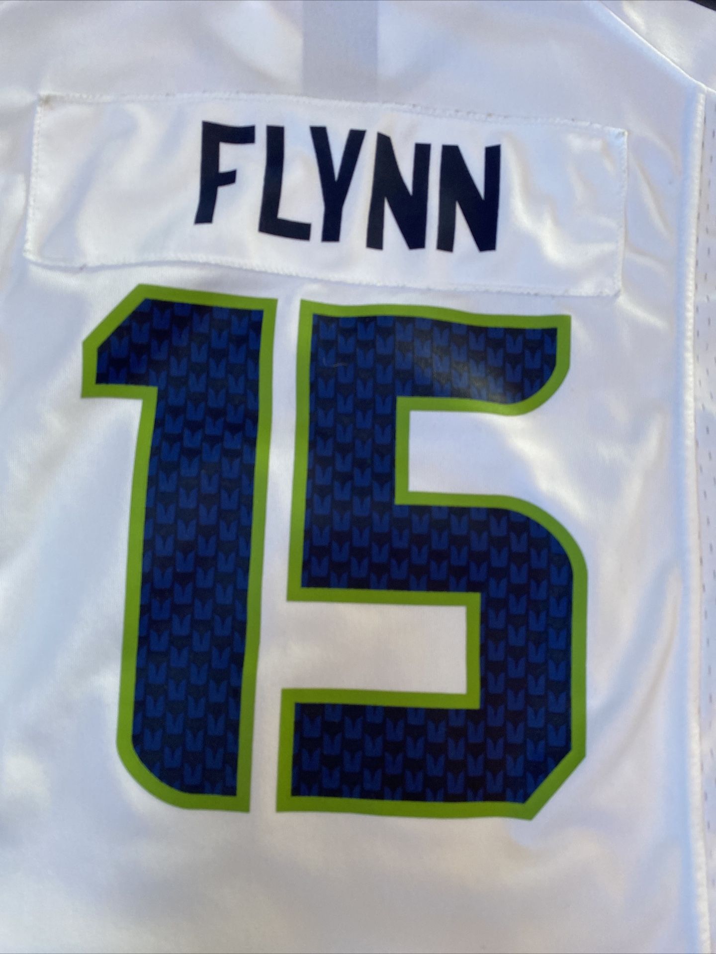 Seattle Seahawks Jersey Boys Large Grey Green Matt Flynn 15 On Field Nike