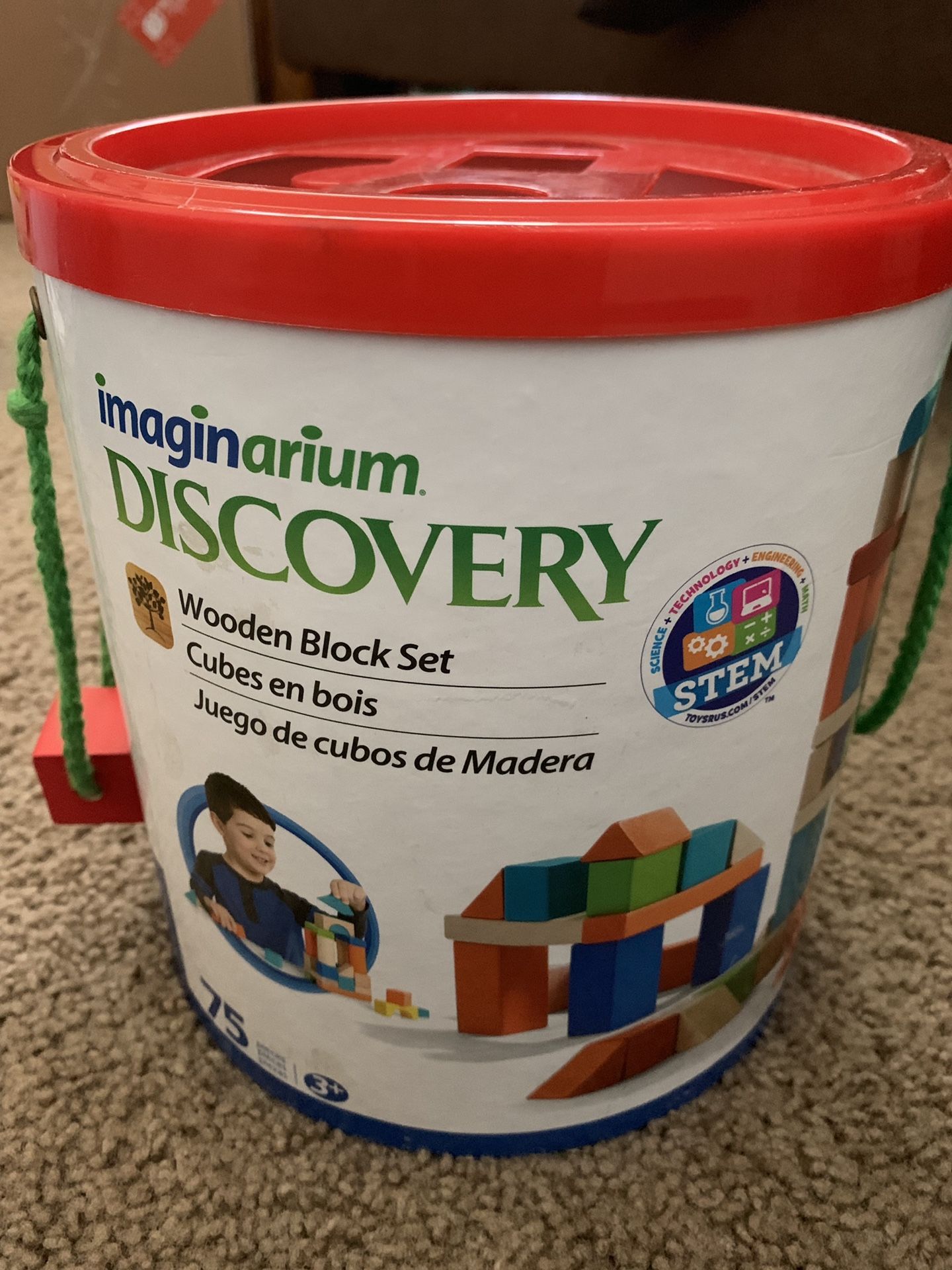 Imaginarium Discovery 75 Piece Wooden Block Set Used for Sale in