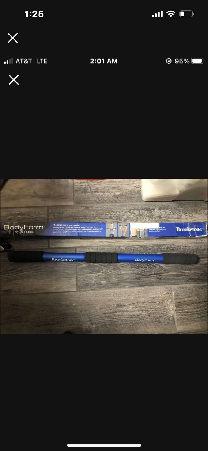 BROOKSTONE BODYFORM FITNESS EXERCISE STICK, BLUE