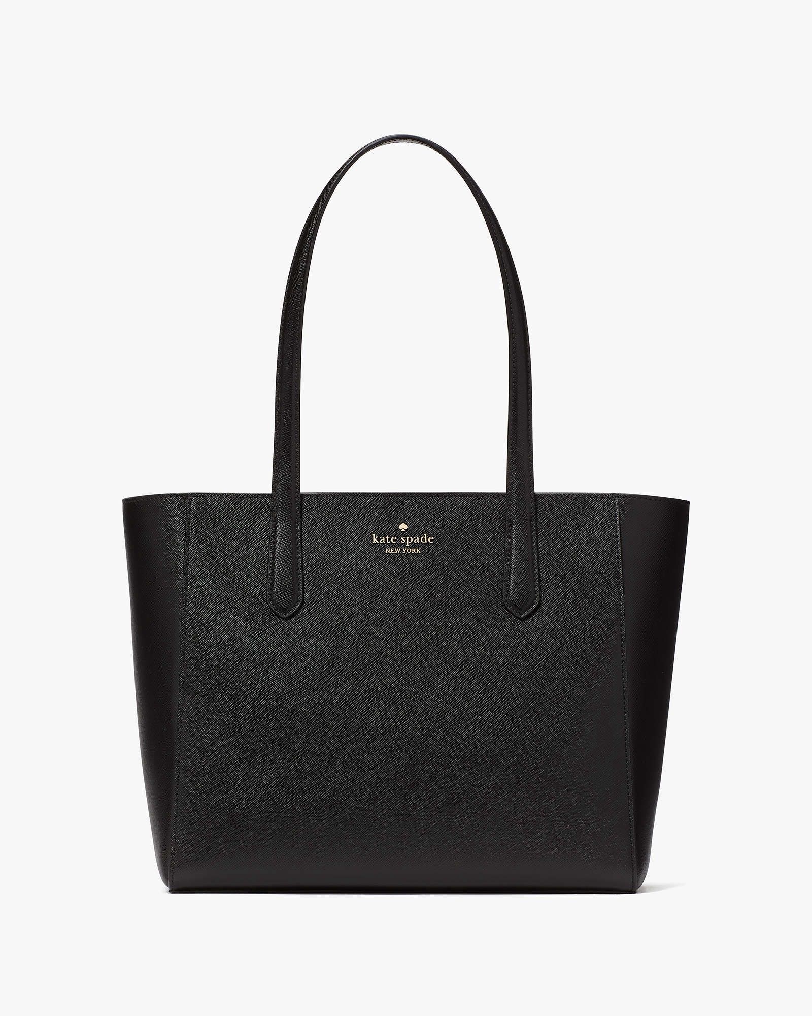 Kate Spade black with gold logo Medium Zipper Closure Tote - EXCELLENT condition