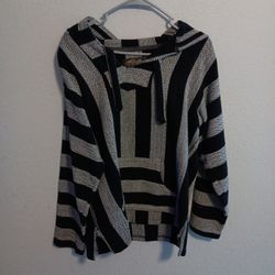 RETROFIT BLACK  AND GREY  HOODIE 