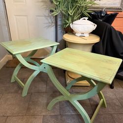 Antique Solid Wood End Tables