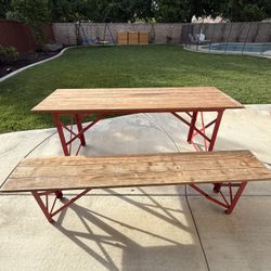 Outdoor Table And Bench Foldable