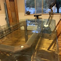 Formal Dining room Table With Glass Top-No Chairs
