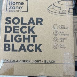 Home Zone Security 4 Packs Solar Deck Light Outdoor 20 Lumens Waterproof Weather Resistant, No Wiring, Auto On Sensor Fence Light, Durable Aluminum Pl