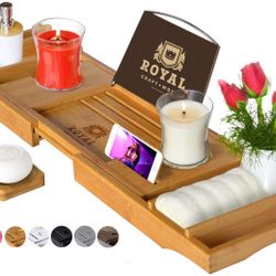 Bamboo Wood Bathtub Caddy