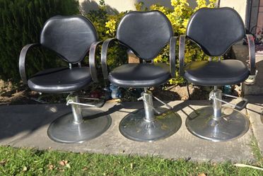 3 Adjustable Height Barber Chairs