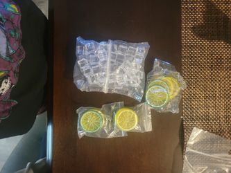 Artifical Fruit Lemons Slices And Crystal Fake Diamonds