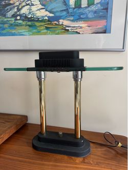 Vintage 1980s Postmodern Robert Sonneman for George Kovacs Bankers Desk Lamp – Memphis Style