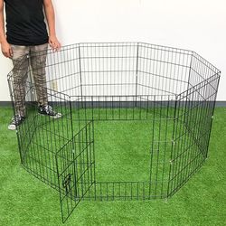 (New) $44 Dog Pet Playpen Gate Fence 8-Panels X (30” Tall X 24” Wide)