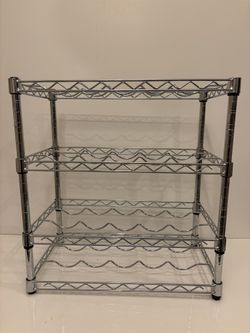 Wine Rack Heavy Duty Chrome 20 Bottles 21” X 12” X 23” H