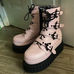 Lamoda Pink And Black Boots