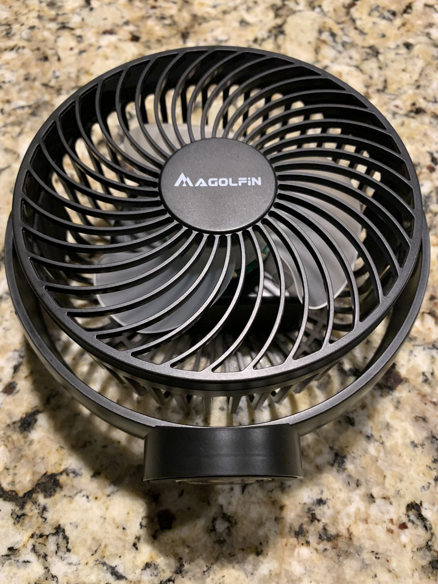 Golf Cart Lighted Magnetic Base Portable Fan, Magolfin Brand, Several Speeds, Lighting Levels, Rechargeable 