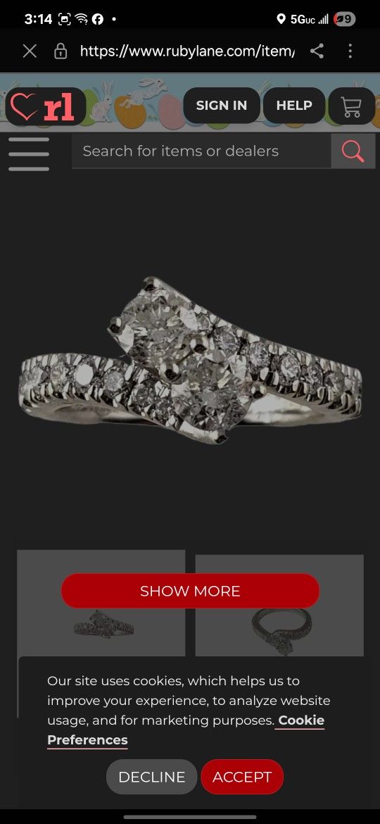 Forever Us Toi et Moi 2 Stone Me and You White Gold Diamond Engagment Ring 14K