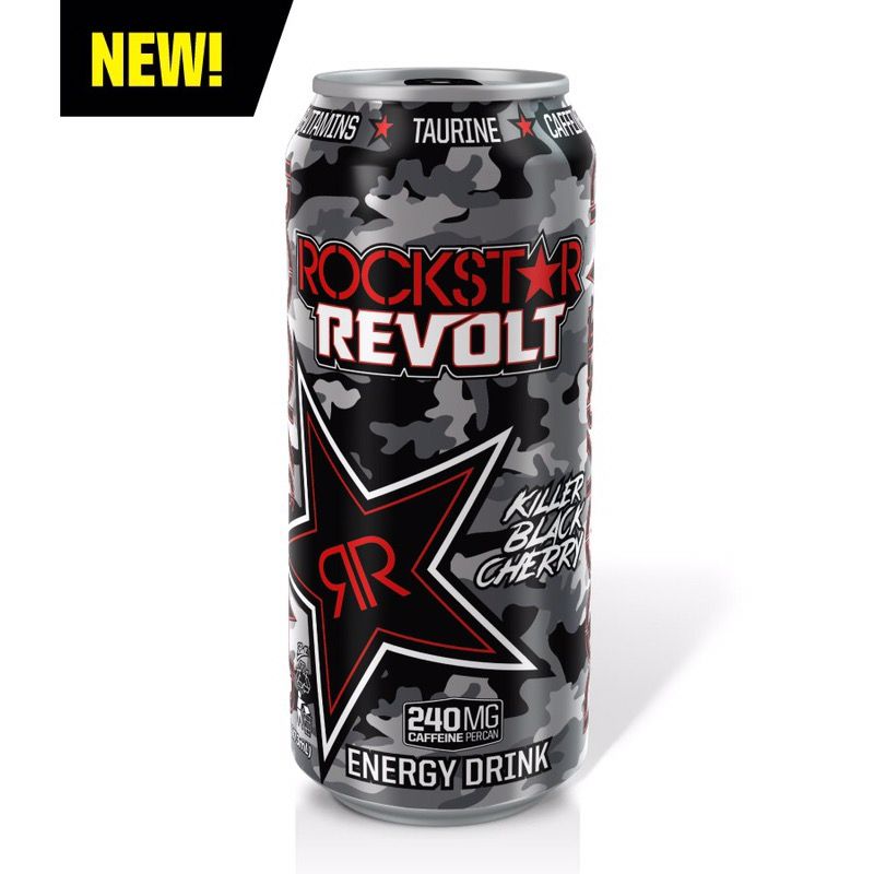 Rockstar Energy Drink Revolt Killer Black Cherry Case -- 16 oz Cans - Pack of 24