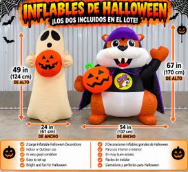 2 Large Halloween Inflatable Decorations – Ghost & Buc-ee’s