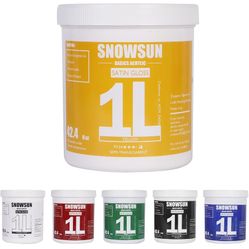 SNOWSUN Acrylic Paint Set, 6 Colors (1L/42.4 fl oz Each) Large Bulk Acrylic Paints, Gloss Non-Toxic Heavy Body Paints - Thick Art Paints for Multi-Sur