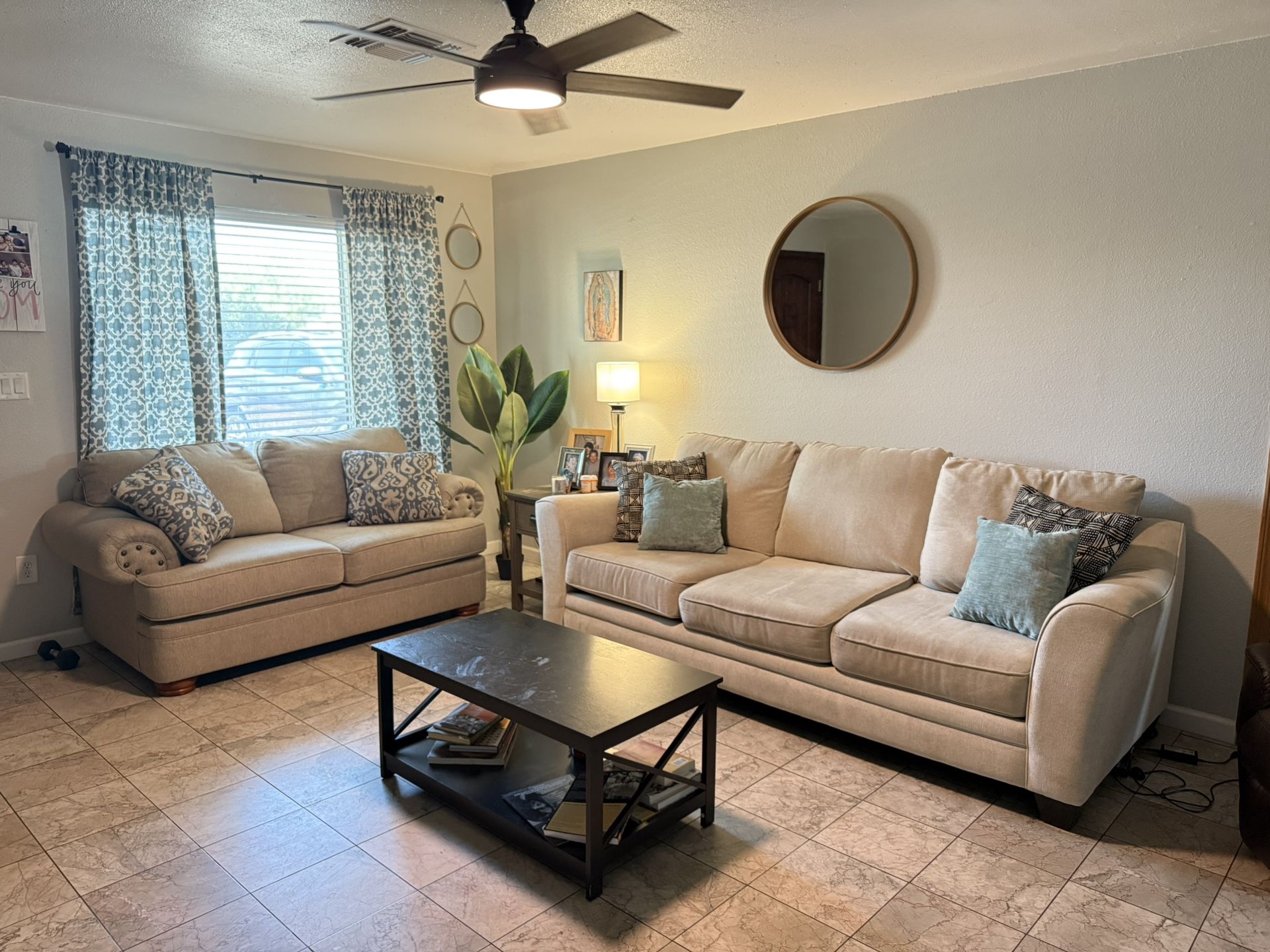 Beautiful Beige 2-Piece Living Room Set
