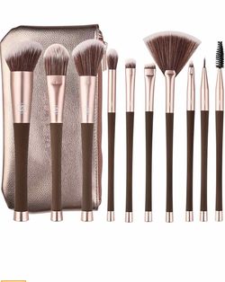 Thin Waists❤️ Makeup Brushes 10Pcs Premium Makeup Brush Set Cosmetics Foundation Blending Blush Cruelty-Free Synthetic Fiber Bristles Kabuki Makeup B