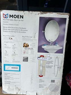 Moen Glenshire Chrome Mirror with Decorative Hardware