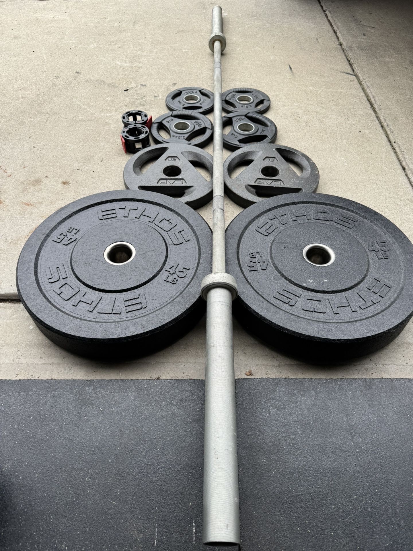 Olympic Weights, Barbell And Collars