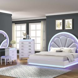 NEW QUEEN LED BEDROOM SET ! $100 EXTRA FOR THE VANITY ! MINAS HOME FURNITURE 