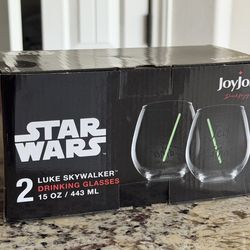 Star Wars Luke Skywalker Drinking Glass Set (2) – New in Box
