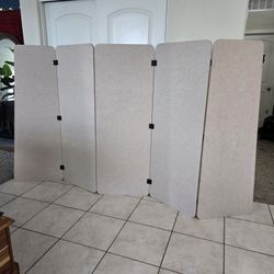9'1" Folding Acoustic Room Divider 5ft Tall 5-Panel Sound Dampening Screen