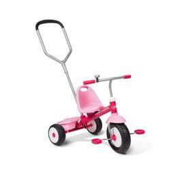 Radio Flyer, Deluxe Steer & Stroll Trike, Parent Push Handle, Pink