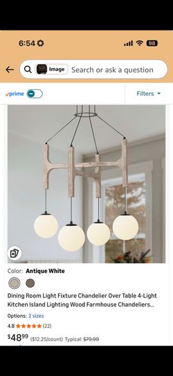 Chandelier (4-Light Wood Chandelier)