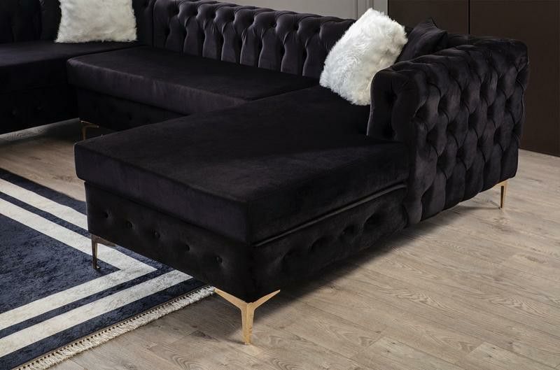 Black Velvet ✴️Double Chaise Sectional