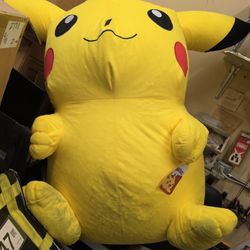 Pikachu jumbo stuffed damaged 