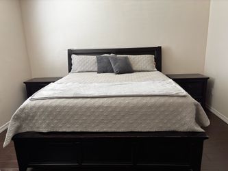 Dark Brown Espresso - King Size bed and 2 night stands