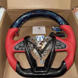 2018 Nissan Maxima Steering Wheel Carbon Fiber W/ Red Leather LED Indicator
