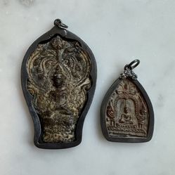 Set Of Two Thai Buddha Pendants 