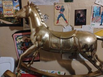 Brass rocking horse