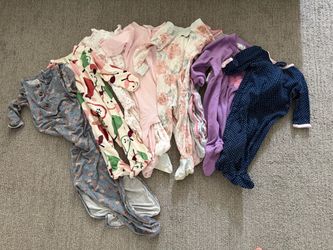 3-6 Month Baby Girl Sleeper Onesie Bundle – 6 Pieces