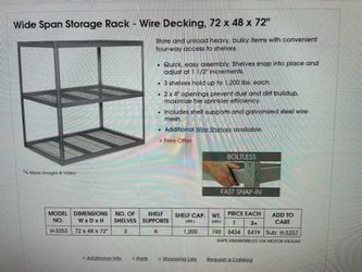Wide Span Storage Rack 72x48x72