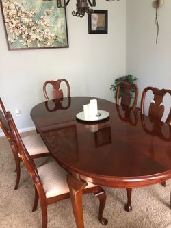 Cherry wood dining room set