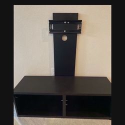 Ikea Black Brown Espresso Media TV table stand console entertainment center with TV mount