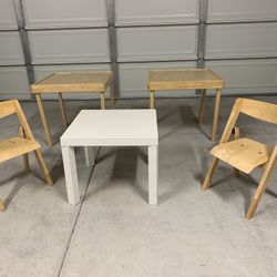 Stakmore Kids Folding Tables & Chairs (2 Sets) + IKEA Kids Table – Bundle