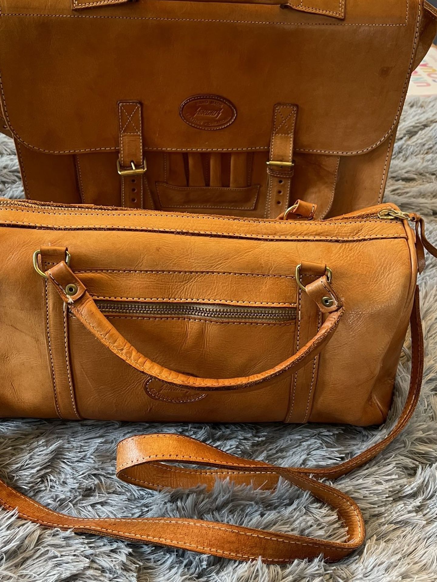 Sergio Vintage Leather Briefcase & Purse