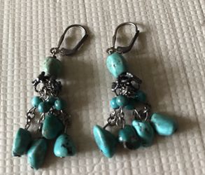 Sterling silver dangling earrings