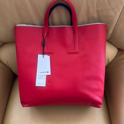 Lacoste  Leather Calf Skin Tote 