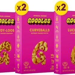 GOODLES Pasta Variety Pack 6 Pack, 8oz - 10g Protein, 7g Fiber with Prebiotics, 21 Plant-Based Nutrients 