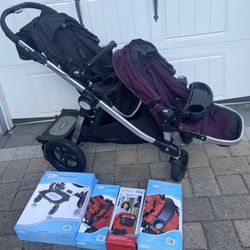 Baby Jogger CITY SELECT Double Stroller + Standing board + accessories