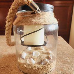 Glass beach sand light holder