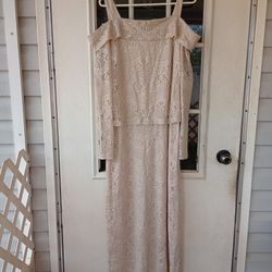 David's Bridal mother of bride champagne dress sz 16