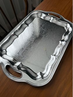 Silver vintage large party platter